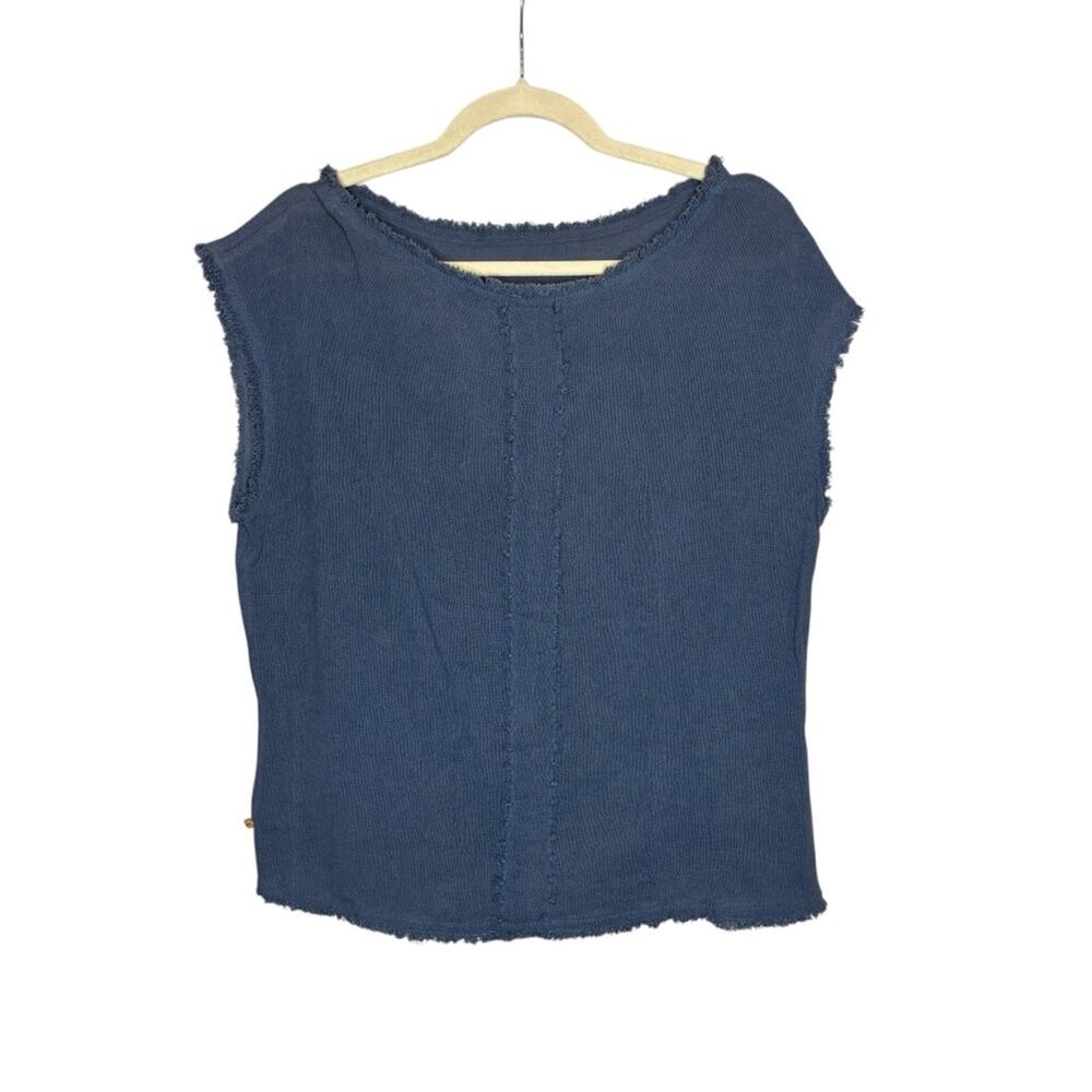 Caravana Cotton Sleeveless Top One Size Blue